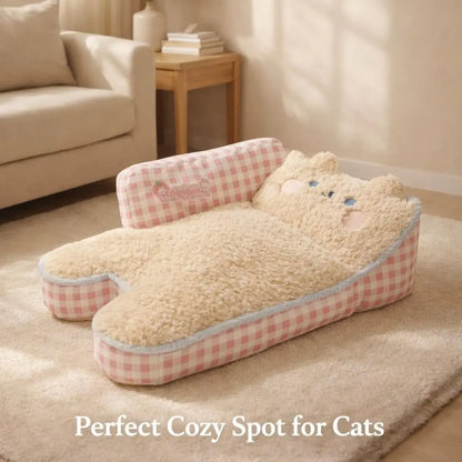 Orthopedic Plush Sofa Bed for Cats & Small Dogs
