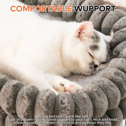 Folding Cat Hammock for Windows - Cordless, Machine Washable Bed with Durable Metal Frame and Strong Suction Cups, Ideal Perch for Cats and Small Dogs