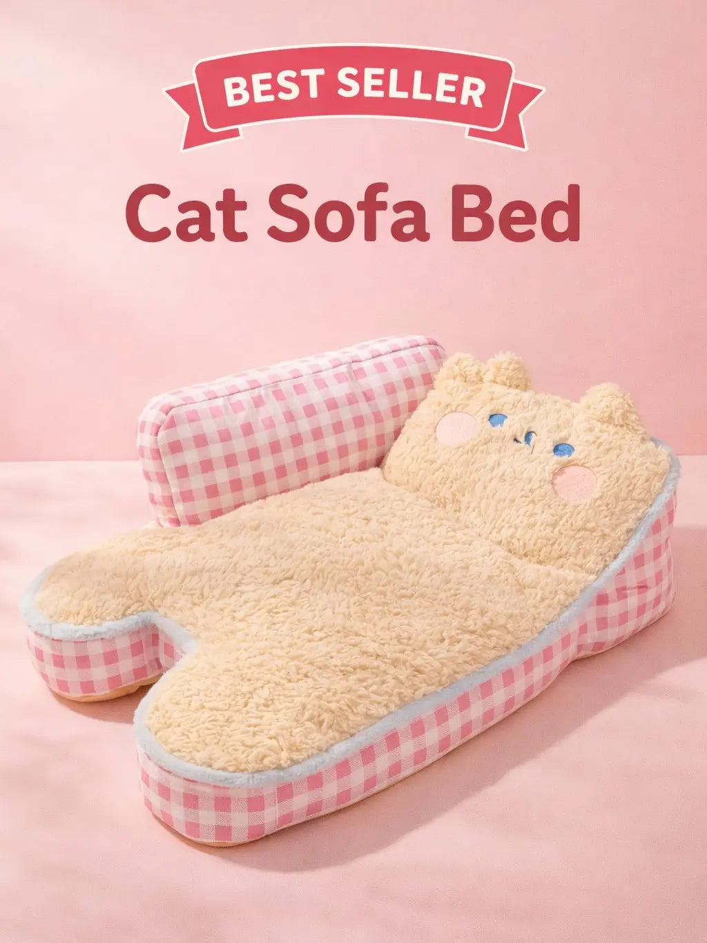 Orthopedic Plush Sofa Bed for Cats & Small Dogs