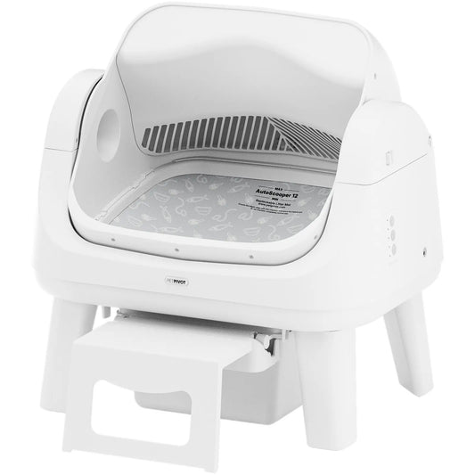 Petpivot Autoscooper 12 Lite Open Top Self-Cleaning Cat Litter Box with Advanced Safety Sensors and Senior Cat Accessibility Features