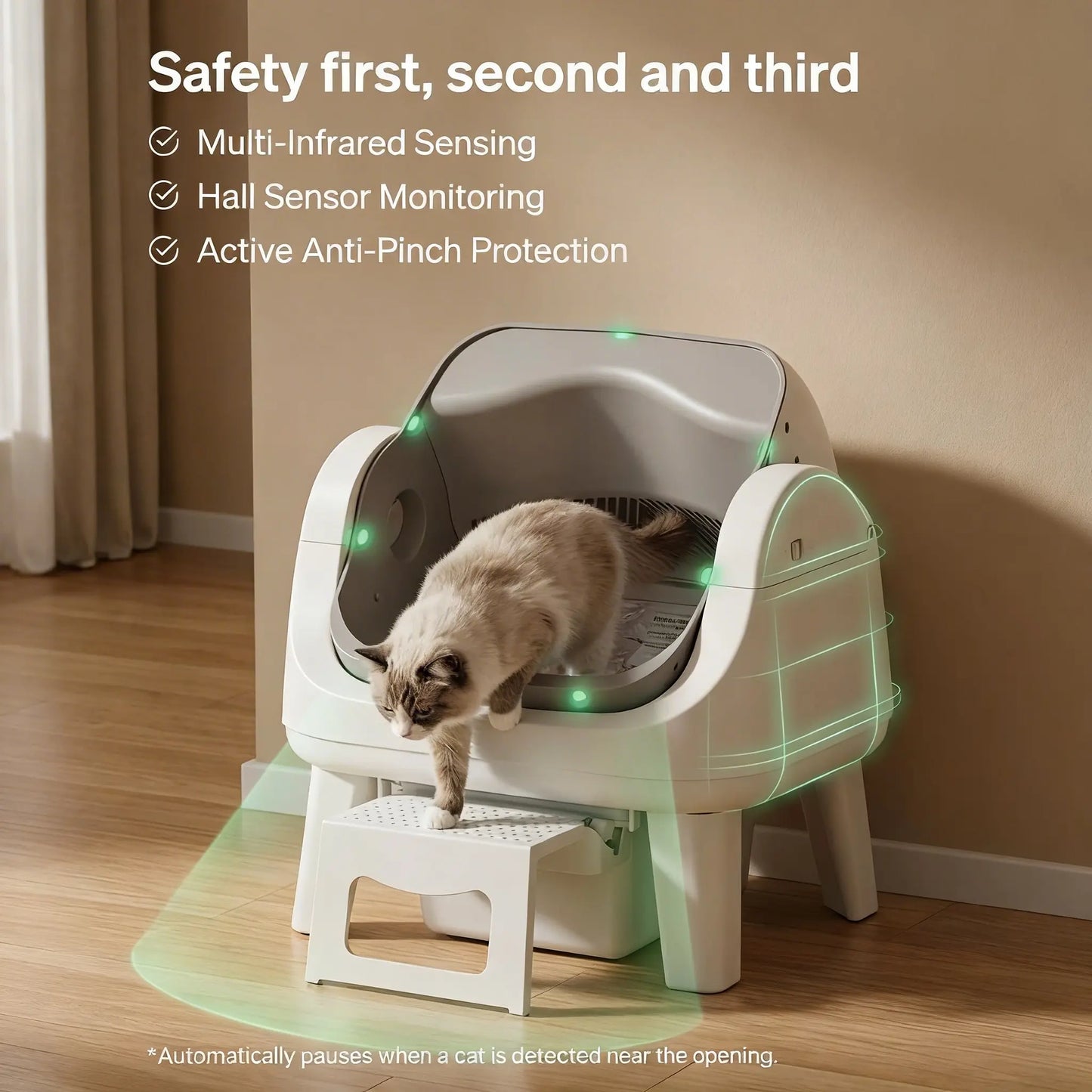 Petpivot Autoscooper 12 Lite Open Top Self-Cleaning Cat Litter Box with Advanced Safety Sensors and Senior Cat Accessibility Features