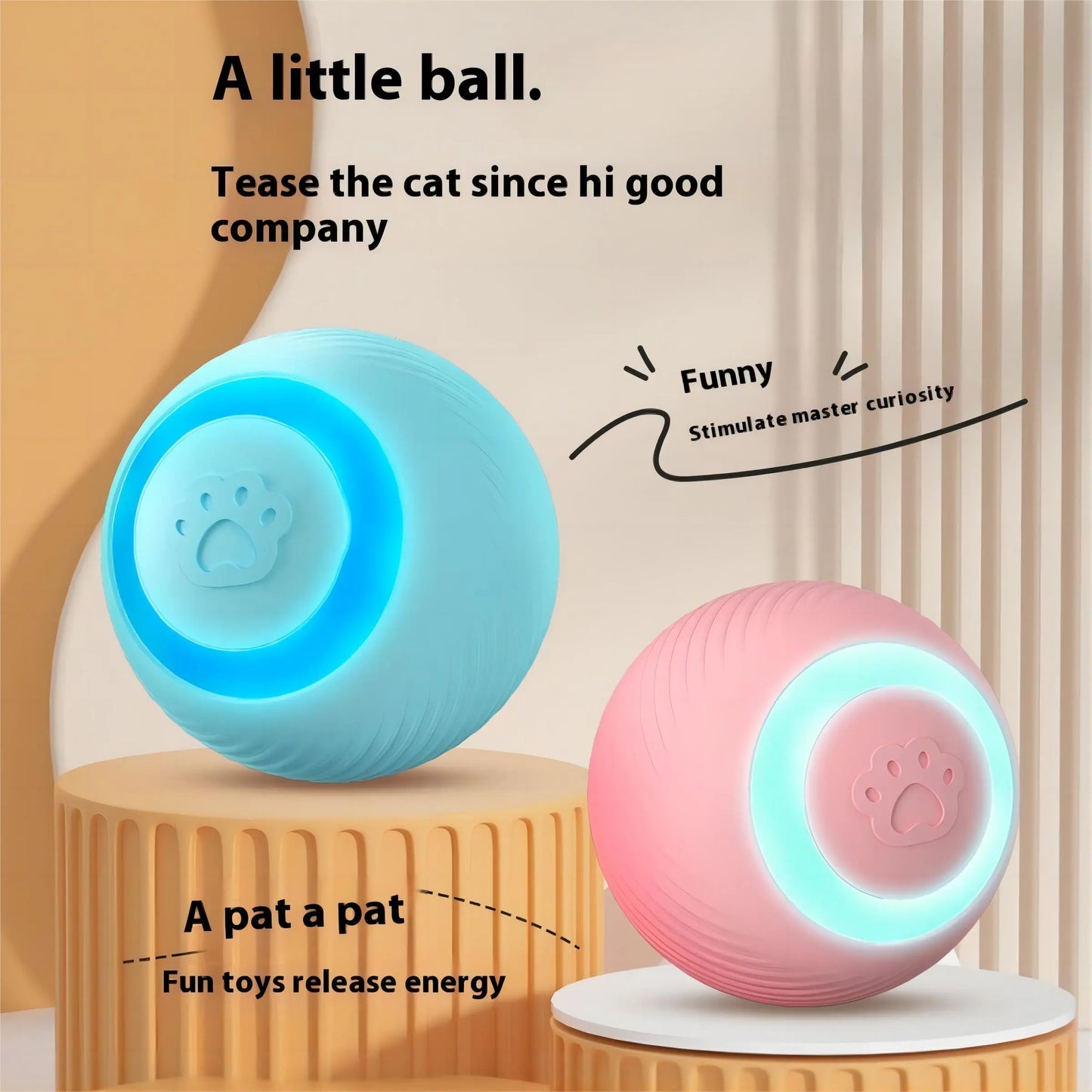 USB Rechargeable Interactive Smart Rolling Ball - Engaging Cat & Dog Toy for Endless Fun!