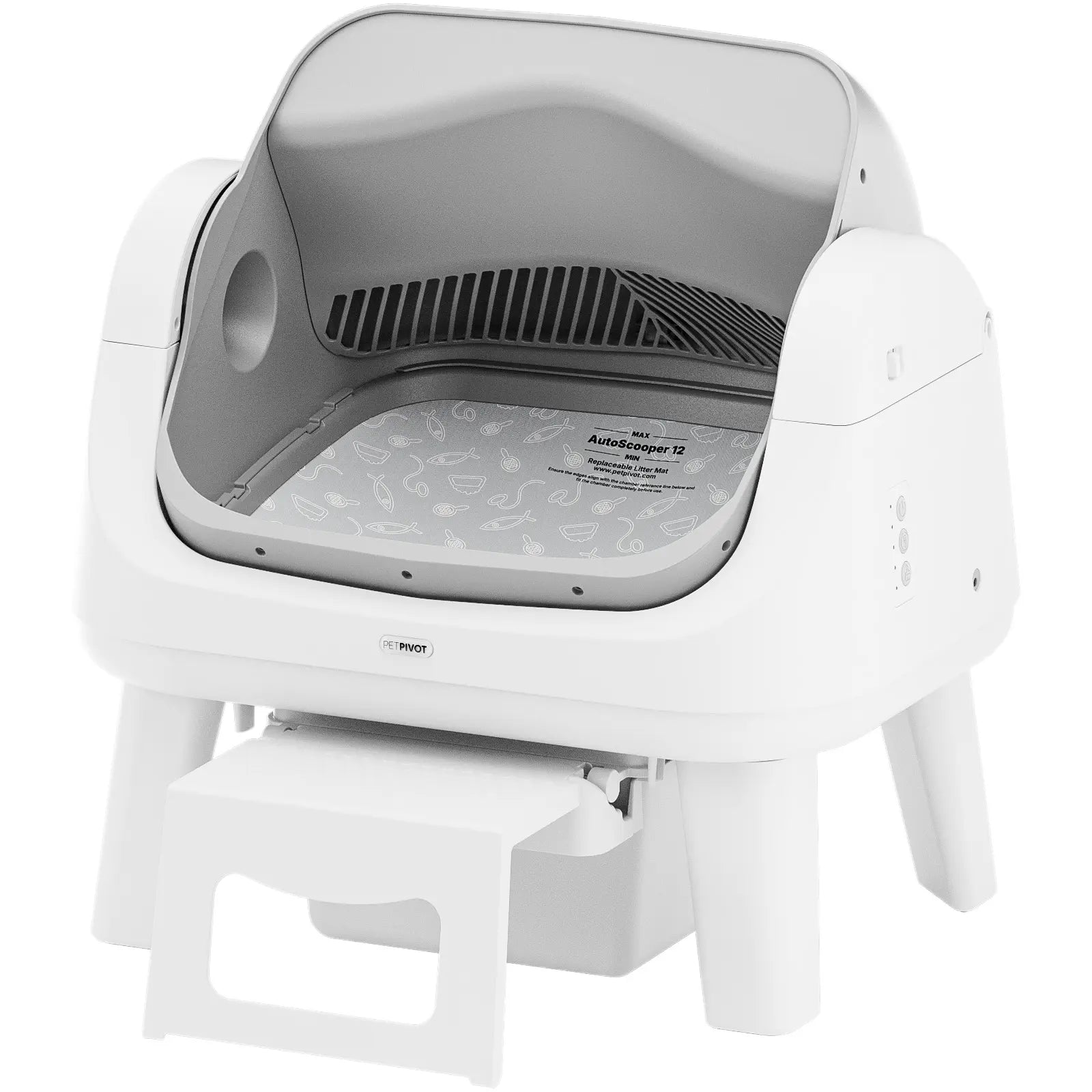 Petpivot Autoscooper 12 Lite Open Top Self-Cleaning Cat Litter Box with Advanced Safety Sensors and Senior Cat Accessibility Features