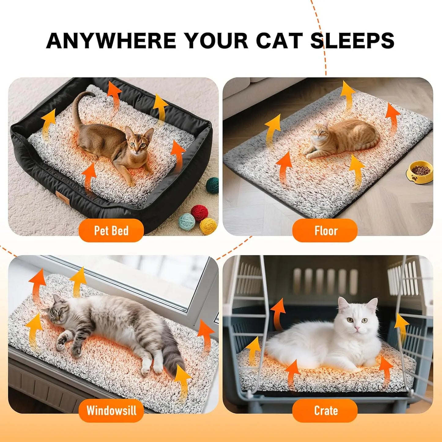 Thanksgiving/Cyber Monday/Christmas/New Year/Valentine’S Stocking Stuffer 🐾 2.0 Self-Heating Cat Bed - Double-Layer Aluminum Foil Pad with Washable Slip-Resistant Cover