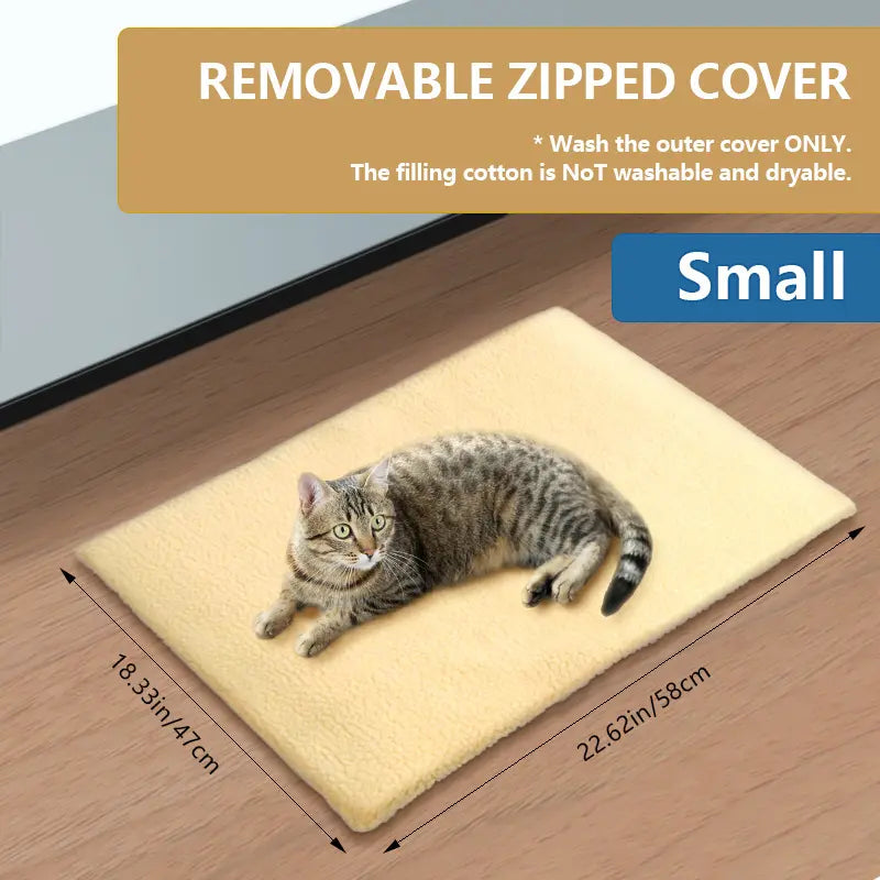 Thanksgiving/Cyber Monday/Christmas/New Year/Valentine’S Stocking Stuffer 🐾 2.0 Self-Heating Cat Bed - Double-Layer Aluminum Foil Pad with Washable Slip-Resistant Cover