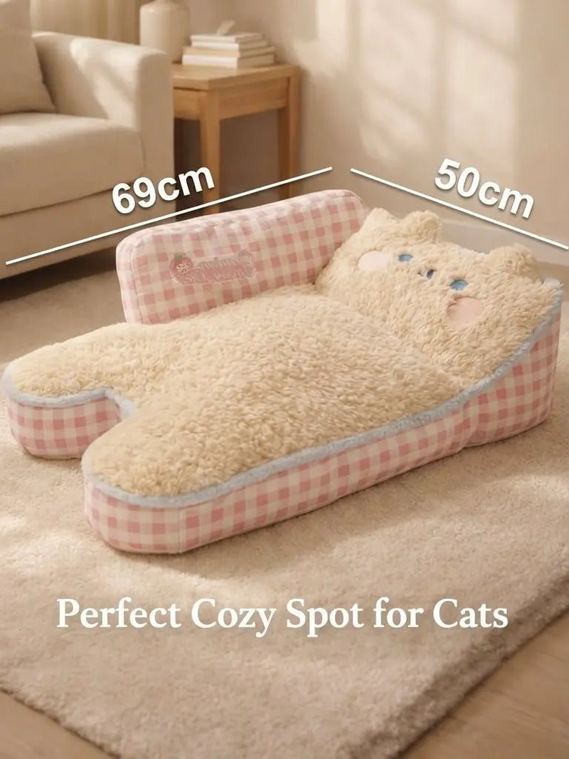 Orthopedic Plush Sofa Bed for Cats & Small Dogs