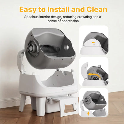 Petpivot Autoscooper 12 Lite Open Top Self-Cleaning Cat Litter Box with Advanced Safety Sensors and Senior Cat Accessibility Features