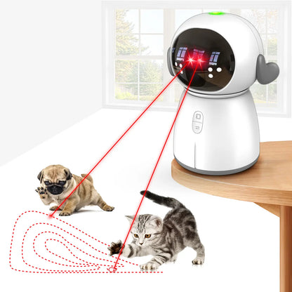 Interactive Motion-Activated Laser Toy for Indoor Cats and Kittens - Rechargeable Automatic Play with Dual Patterns and Adjustable Angle for Multiple Pets