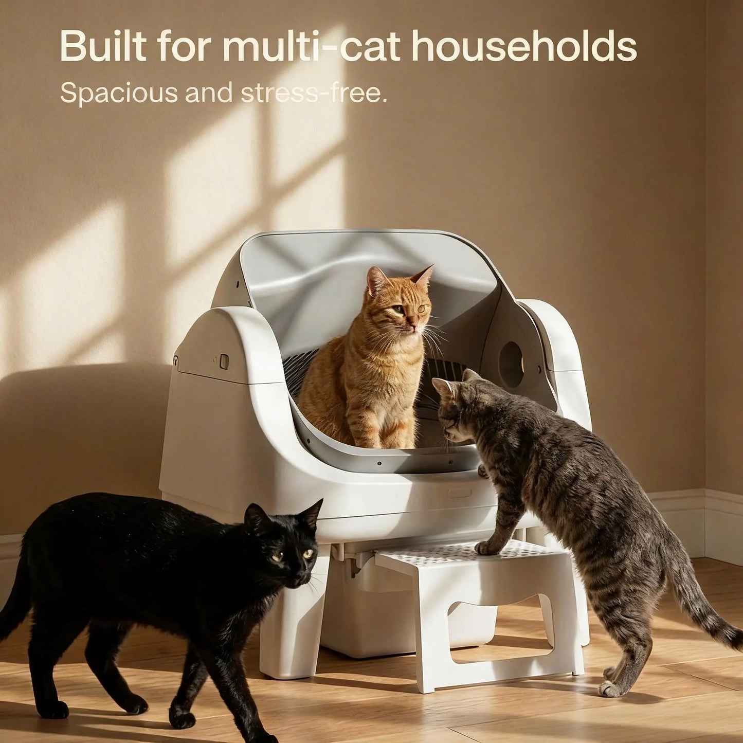 Petpivot Autoscooper 12 Lite Open Top Self-Cleaning Cat Litter Box with Advanced Safety Sensors and Senior Cat Accessibility Features