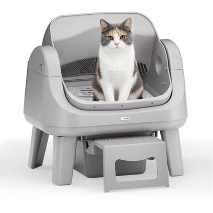 Petpivot Autoscooper 12 Lite Open Top Self-Cleaning Cat Litter Box with Advanced Safety Sensors and Senior Cat Accessibility Features