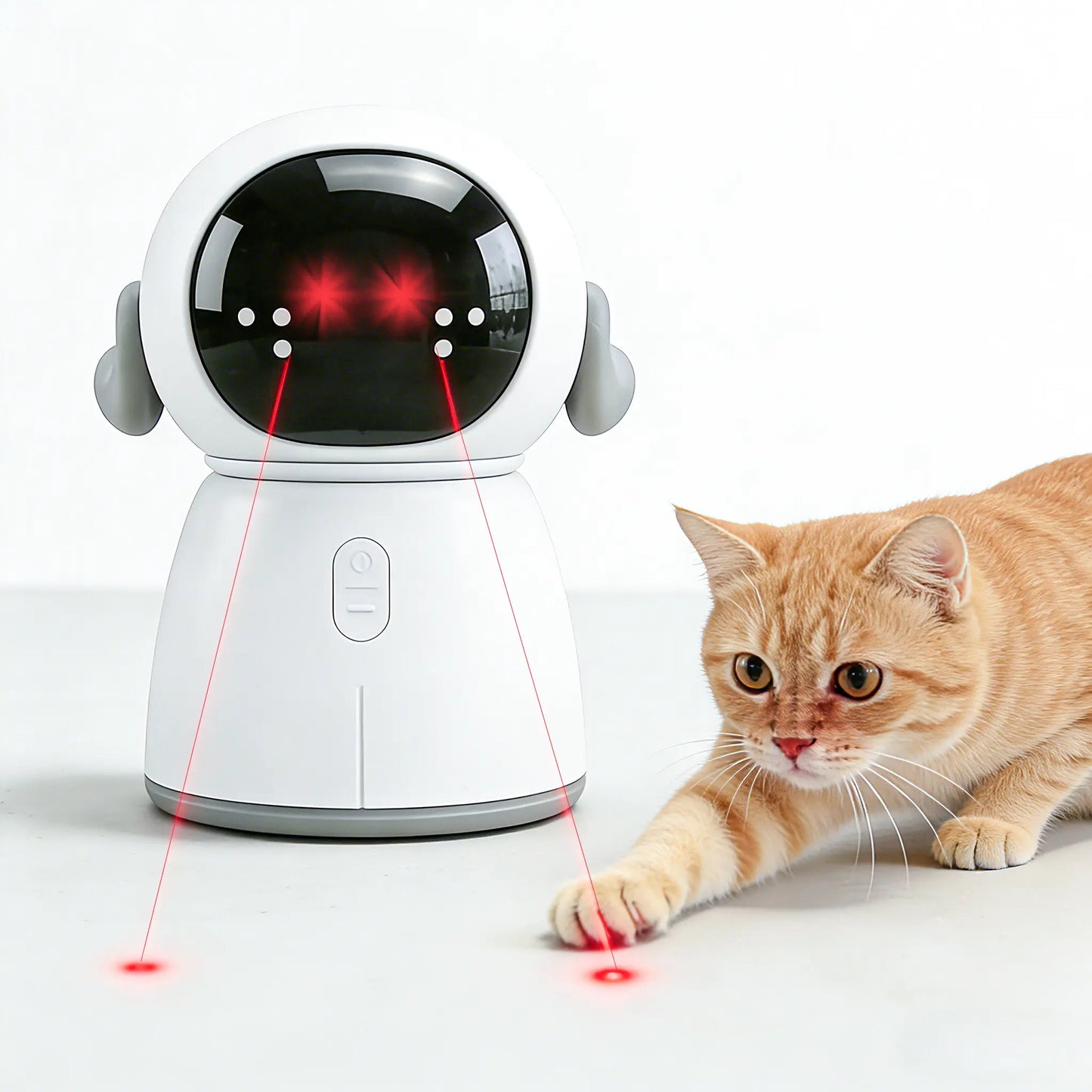 Interactive Motion-Activated Laser Toy for Indoor Cats and Kittens - Rechargeable Automatic Play with Dual Patterns and Adjustable Angle for Multiple Pets
