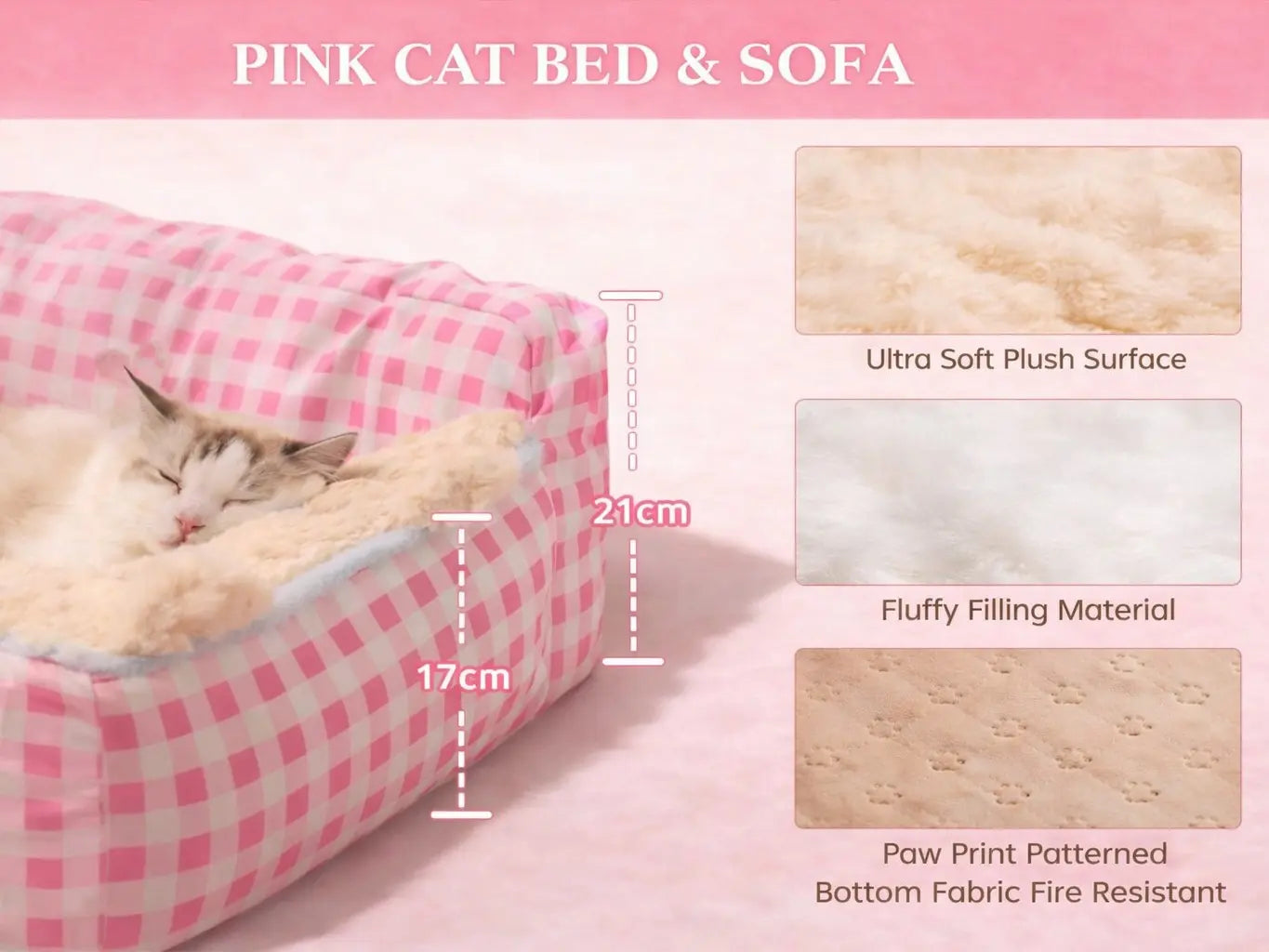 Orthopedic Plush Sofa Bed for Cats & Small Dogs