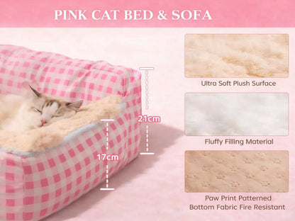 Orthopedic Plush Sofa Bed for Cats & Small Dogs