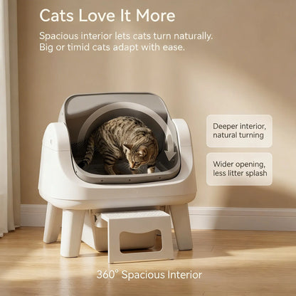 Petpivot Autoscooper 12 Lite Open Top Self-Cleaning Cat Litter Box with Advanced Safety Sensors and Senior Cat Accessibility Features